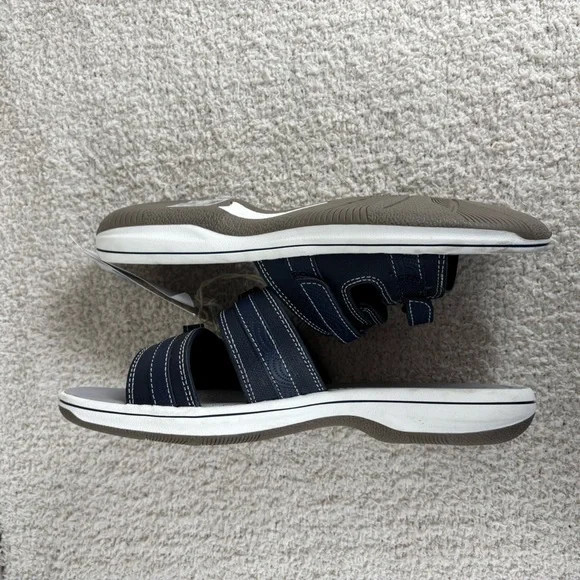 Clarks Cloudsteppers Sandals 9M Blue Breeze Piper Adjustable Strappy Comfort - Picture 2 of 15
